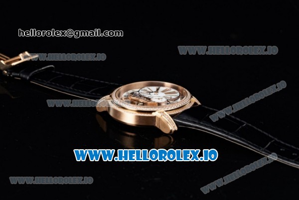 Audemars Piguet Millenary Miyota 9015 Automatic Rose Gold Case White Dial With Roman Numeral Markers Black Leather Strap - Click Image to Close